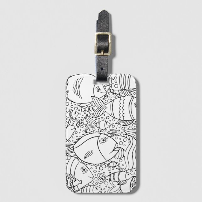 Inspired School Of Fish Luggage Tag (Front Vertical)