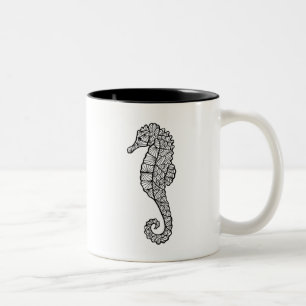 Inspired Sea Horse Two-Tone Coffee Mug