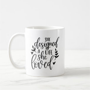 Inspired She Designed A Life She Loved Botanical Coffee Mug