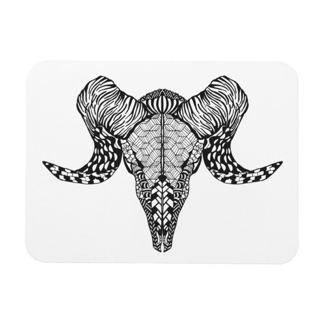 Inspired Sheep Skull Magnet (Horizontal)