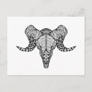 Inspired Sheep Skull Postcard