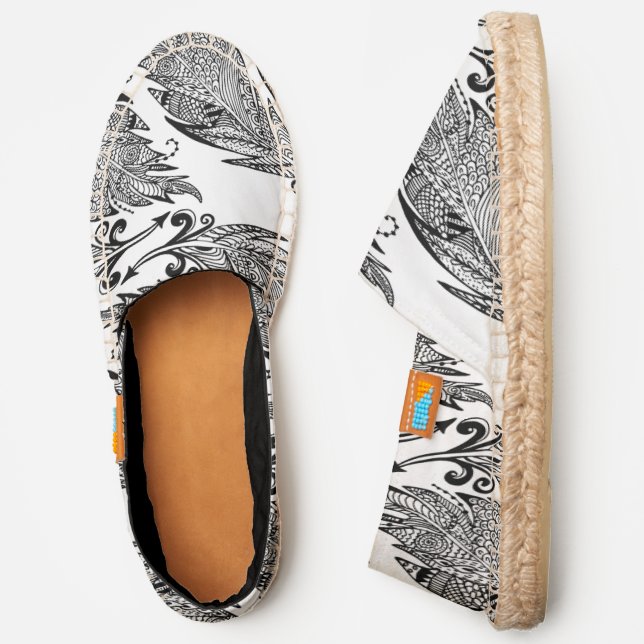 Inspired Sketch Of Feathers Espadrilles (Side)