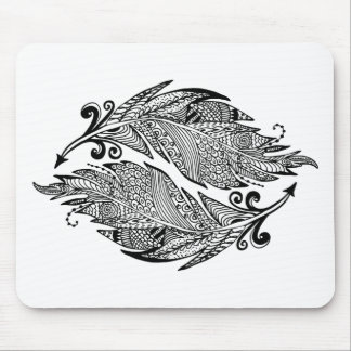 Inspired Sketch Of Feathers Mouse Pad