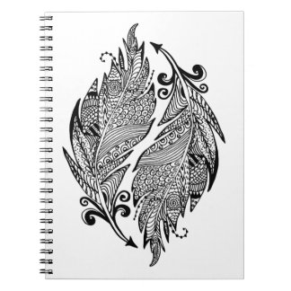 Inspired Sketch Of Feathers Notebook