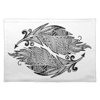 Inspired Sketch Of Feathers Placemat