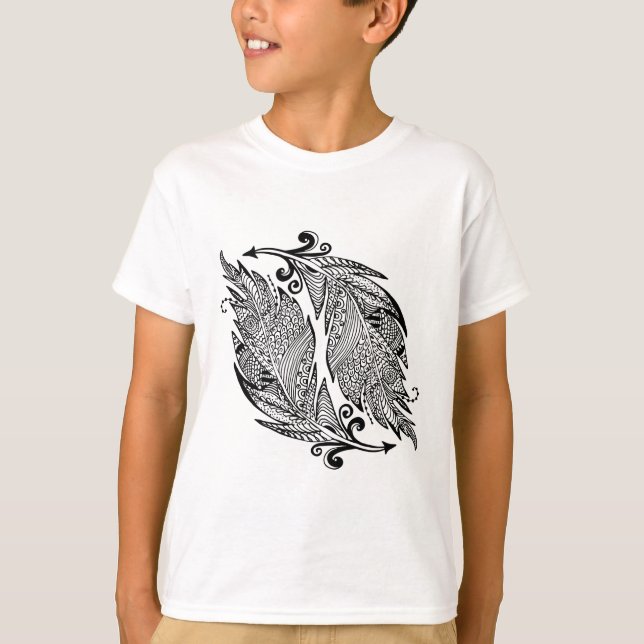 Inspired Sketch Of Feathers T-Shirt (Front)