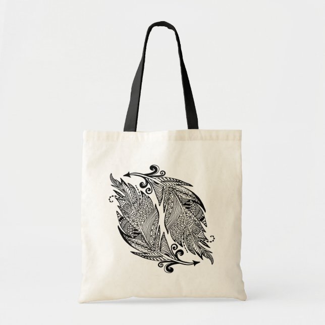 Inspired Sketch Of Feathers Tote Bag (Front)