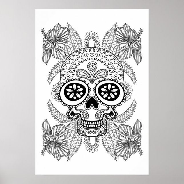 Inspired Skull In Flowers 2 Poster (Front)