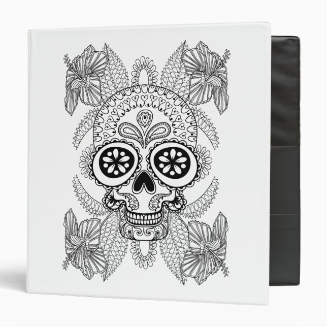 Inspired Skull In Flowers Binder (Front/Inside)