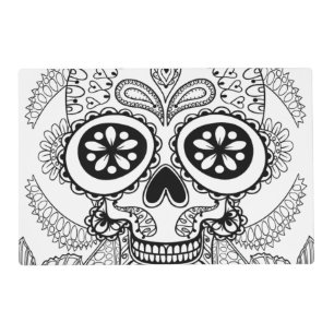 Inspired Skull In Flowers Placemat