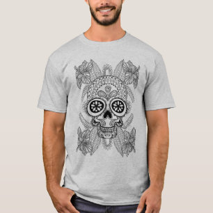 Inspired Skull In Flowers T-Shirt