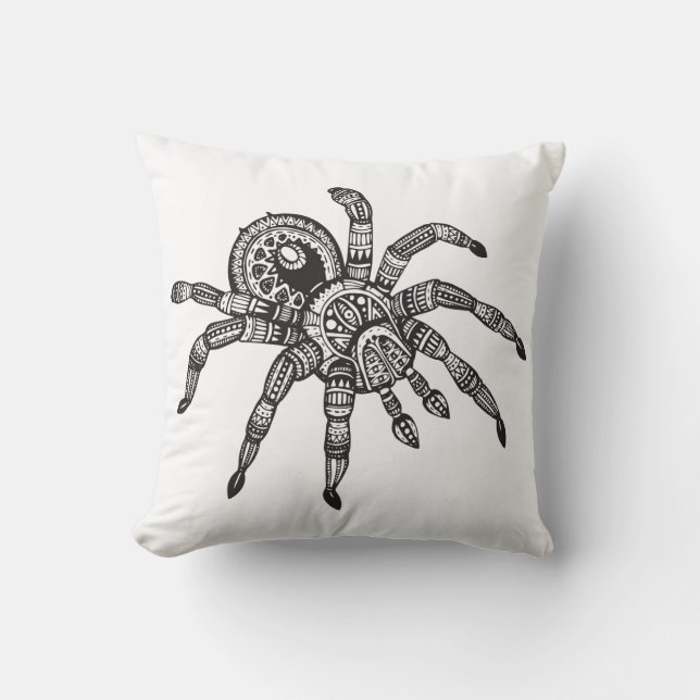 Inspired Spider Throw Pillow (Front)