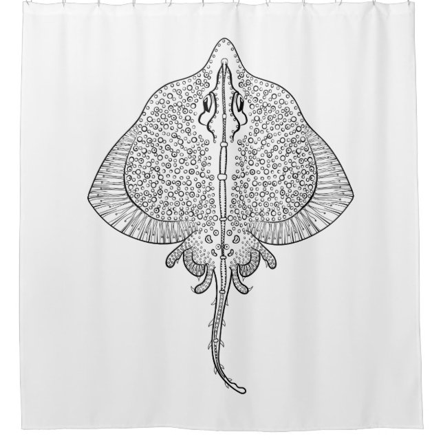 Inspired Stingray Totem Shower Curtain (Front)