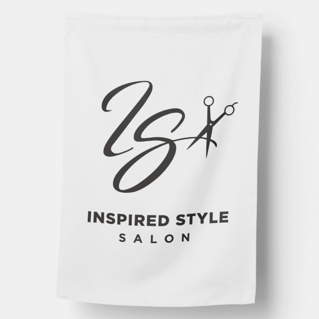Inspired Style Salon Black and White Flag (Front)