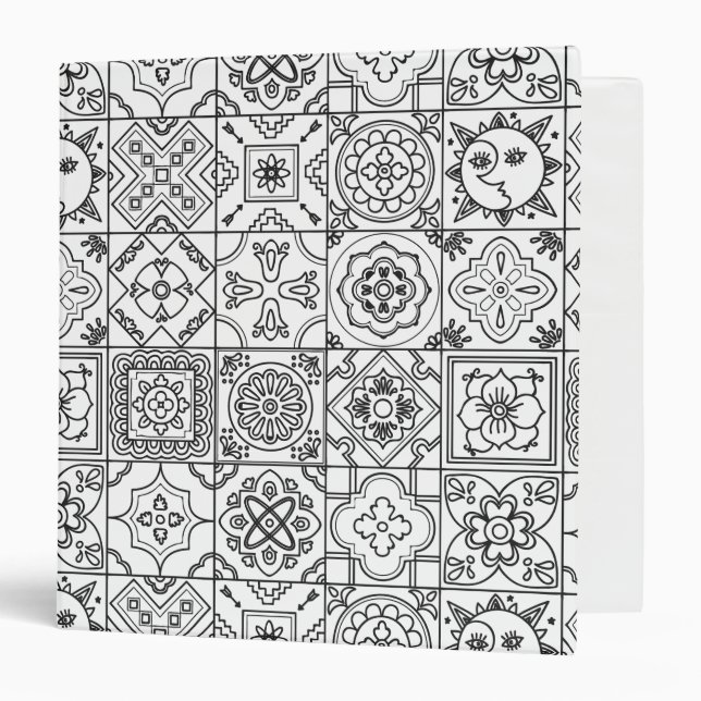 Inspired Talavera Pattern 3 Ring Binder (Front/Inside)