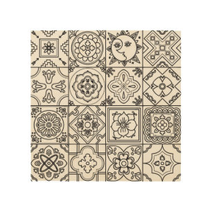 Inspired Talavera Pattern 5 Wood Wall Decor