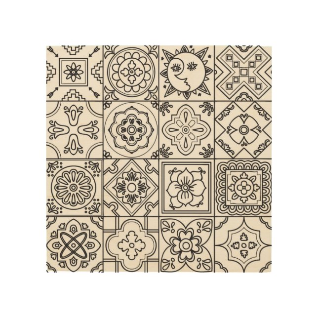 Inspired Talavera Pattern 5 Wood Wall Decor (Front)