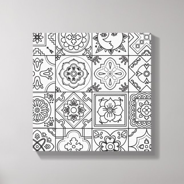 Inspired Talavera Pattern 6 Canvas Print (Front)