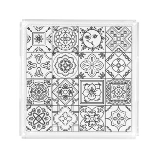 Inspired Talavera Pattern Acrylic Tray