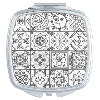 Inspired Talavera Pattern Compact Mirror