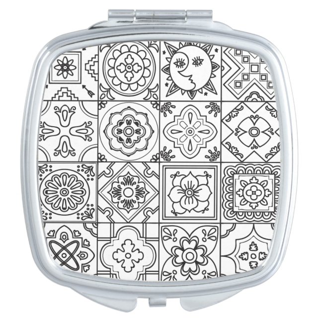 Inspired Talavera Pattern Compact Mirror (Front)