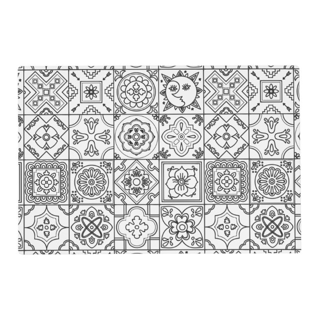 Inspired Talavera Pattern Placemat (Front)