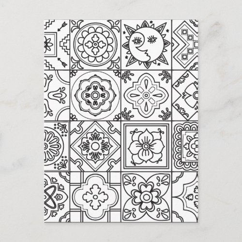 Inspired Talavera Pattern Postcard