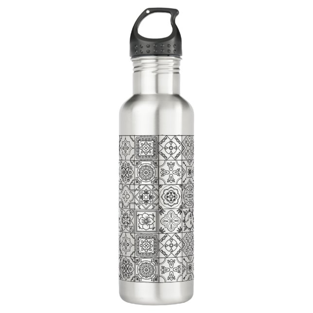 Inspired Talavera Pattern Water Bottle (Front)