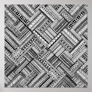Inspired Tribal Art Pattern 2 Poster