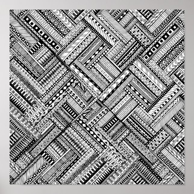 Inspired Tribal Art Pattern 2 Poster (Front)