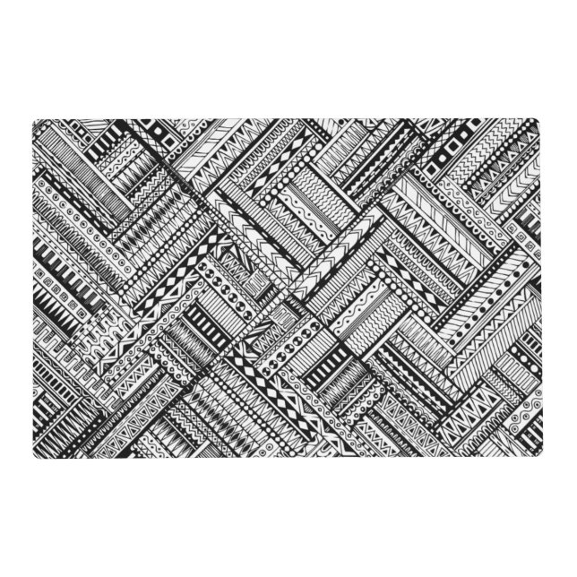 Inspired Tribal Art Pattern Placemat (Front)