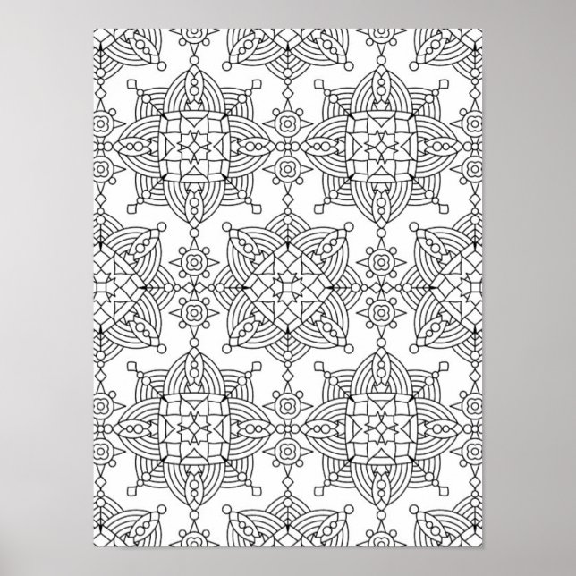 Inspired Tribal Artsy Pattern 2 Poster (Front)