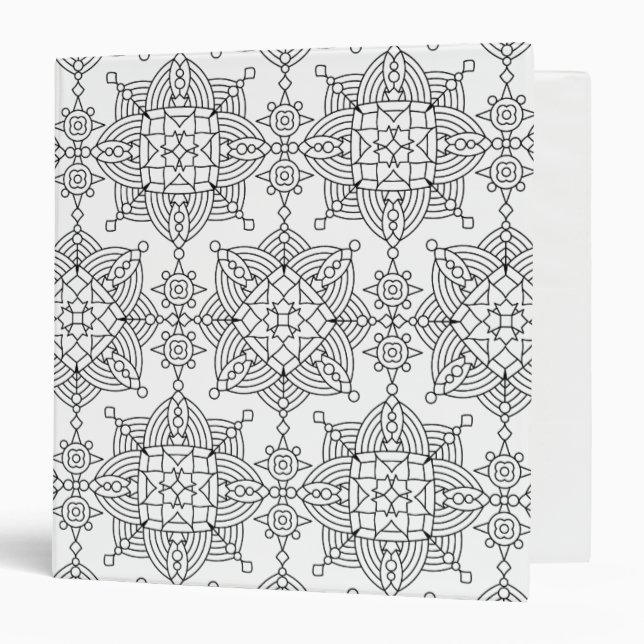 Inspired Tribal Artsy Pattern 3 Ring Binder (Front/Inside)