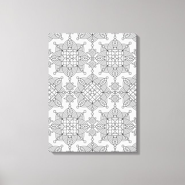 Inspired Tribal Artsy Pattern 6 Canvas Print (Front)