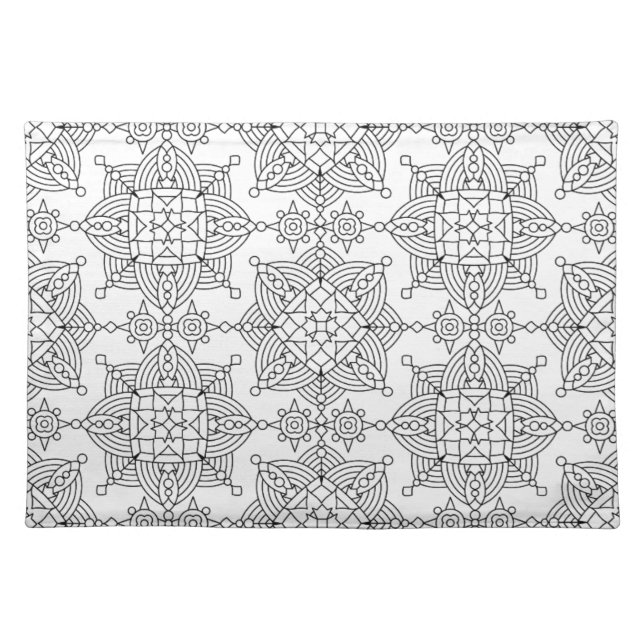 Inspired Tribal Artsy Pattern Cloth Placemat (Front)