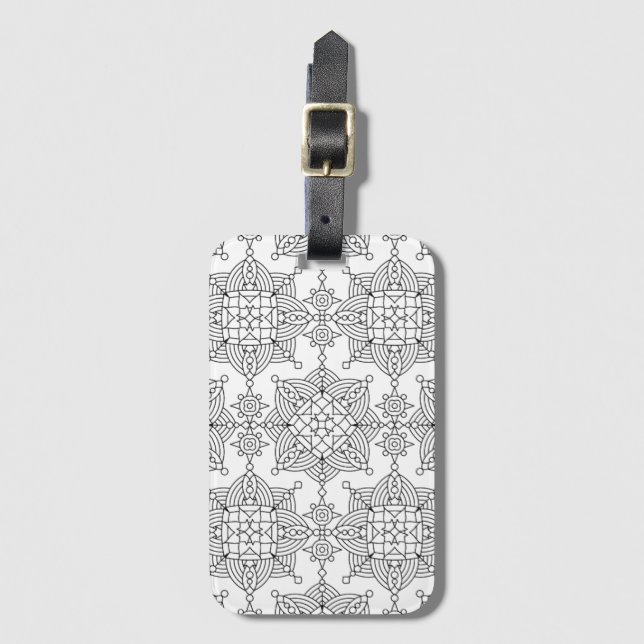Inspired Tribal Artsy Pattern Luggage Tag (Front Vertical)