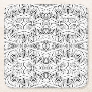 Inspired Tribal Design Square Paper Coaster
