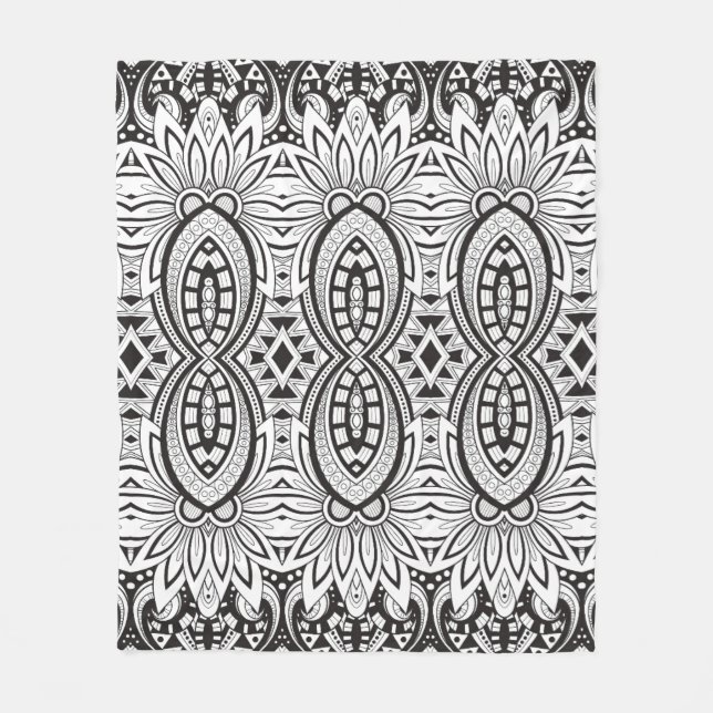 Inspired Tribal Drawing Fleece Blanket (Front)
