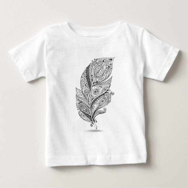 Inspired Tribal Feather Baby T-Shirt (Front)