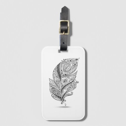Inspired Tribal Feather Luggage Tag