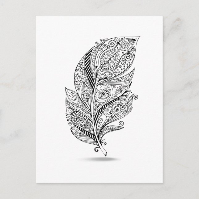 Inspired Tribal Feather Postcard (Front)