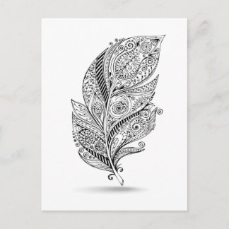 Inspired Tribal Feather Postcard