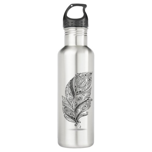 Inspired Tribal Feather Water Bottle