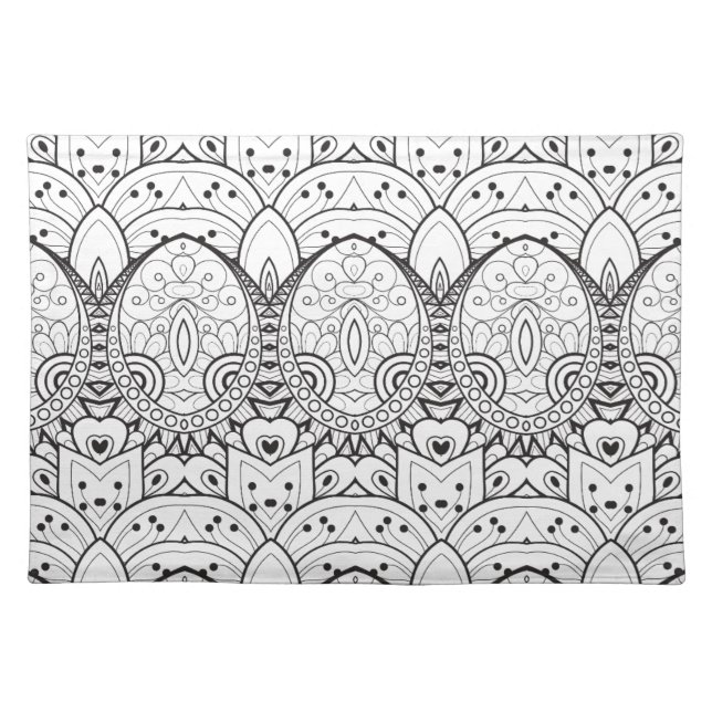 Inspired Tribal Illustration Cloth Placemat (Front)