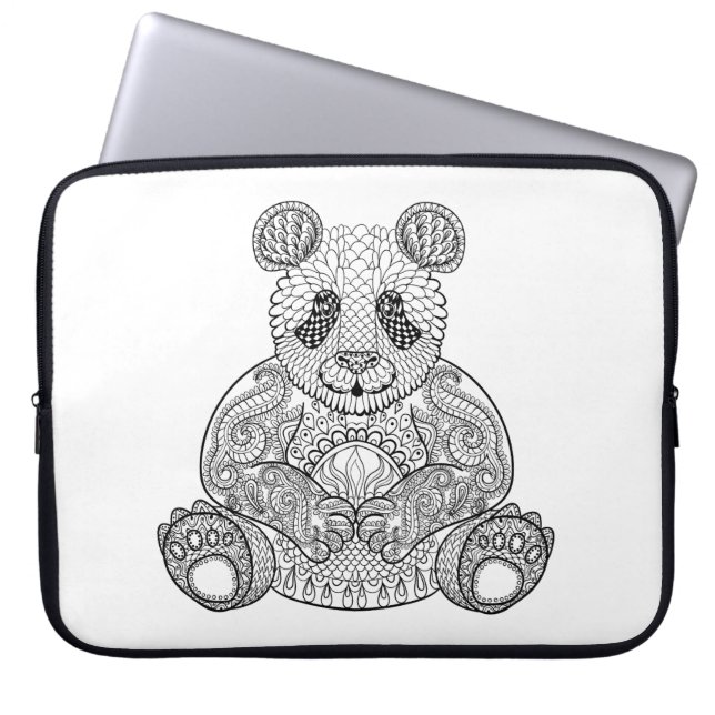 Inspired Tribal Panda Laptop Sleeve (Front)