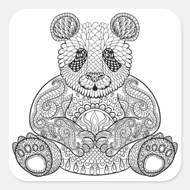 Inspired Tribal Panda Square Sticker (Front)