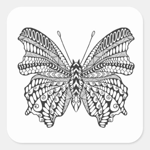 Inspired Tropical Butterfly Square Sticker