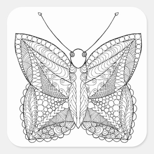 Inspired Tropical Design Butterfly Square Sticker