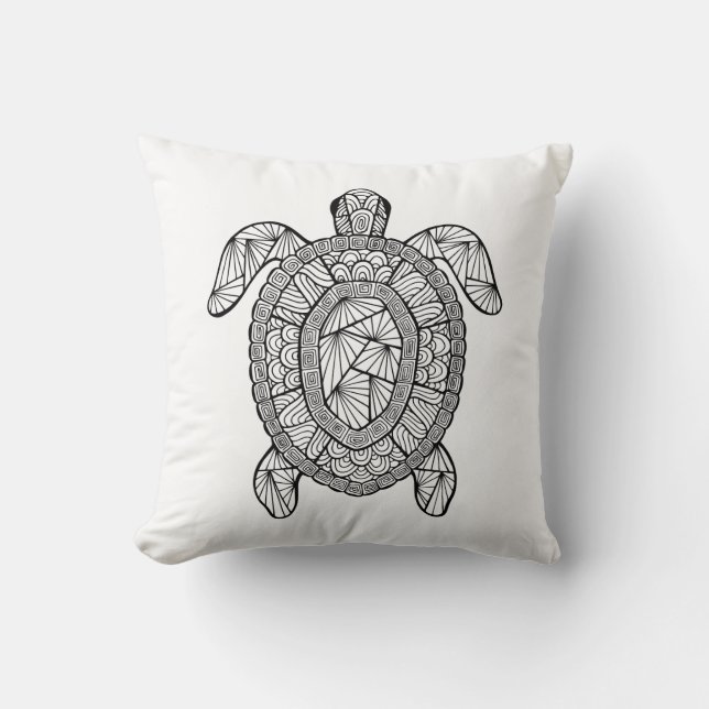 Inspired Turtle Throw Pillow (Front)