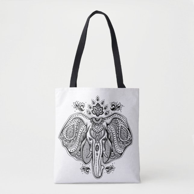 Inspired Vintage Indian Elephant 2 Tote Bag (Front)
